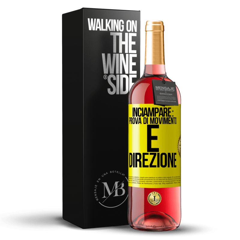 29,95 € Spedizione Gratuita | Vino rosato Edizione ROSÉ Inciampare: prova di movimento e direzione Etichetta Gialla. Etichetta personalizzabile Vino giovane Raccogliere 2023 Tempranillo