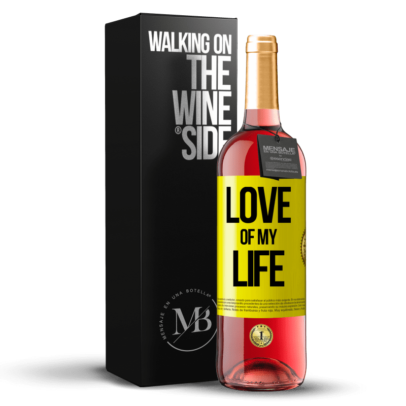 29,95 € Free Shipping | Rosé Wine ROSÉ Edition Love of my life Yellow Label. Customizable label Young wine Harvest 2023 Tempranillo