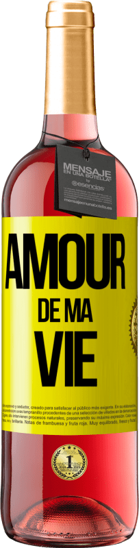 29,95 € Envoi gratuit | Vin rosé Édition ROSÉ Amour de ma vie Étiquette Jaune. Étiquette personnalisable Vin jeune Récolte 2023 Tempranillo
