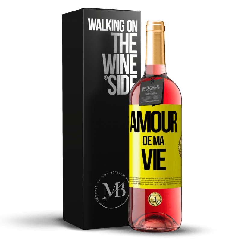 29,95 € Envoi gratuit | Vin rosé Édition ROSÉ Amour de ma vie Étiquette Jaune. Étiquette personnalisable Vin jeune Récolte 2025 Tempranillo