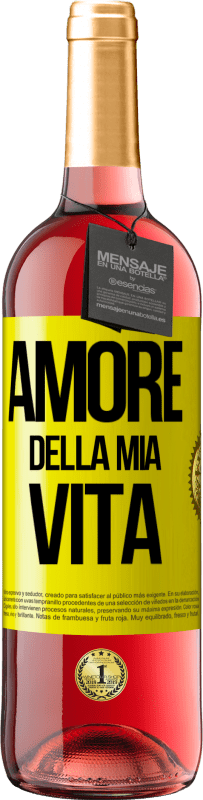 29,95 € | Vino rosato Edizione ROSÉ Amore della mia vita Etichetta Gialla. Etichetta personalizzabile Vino giovane Raccogliere 2024 Tempranillo