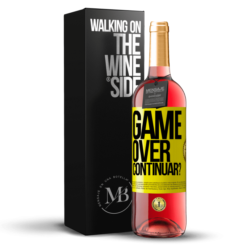 29,95 € Envio grátis | Vinho rosé Edição ROSÉ GAME OVER. Continuar? Etiqueta Amarela. Etiqueta personalizável Vinho jovem Colheita 2023 Tempranillo