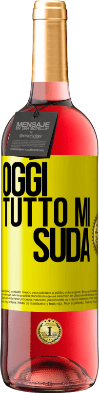 29,95 € | Vino rosato Edizione ROSÉ Oggi tutto mi suda Etichetta Gialla. Etichetta personalizzabile Vino giovane Raccogliere 2025 Tempranillo
