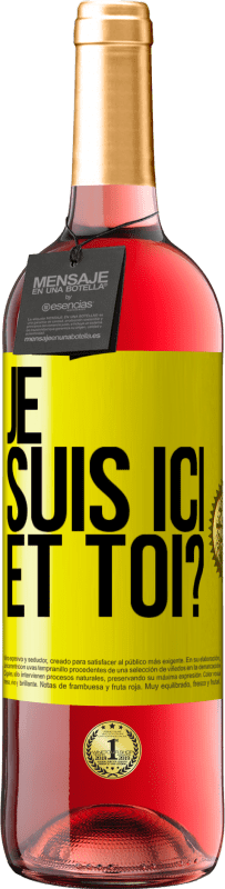 29,95 € Envoi gratuit | Vin rosé Édition ROSÉ Je suis ici. Et toi? Étiquette Jaune. Étiquette personnalisable Vin jeune Récolte 2025 Tempranillo