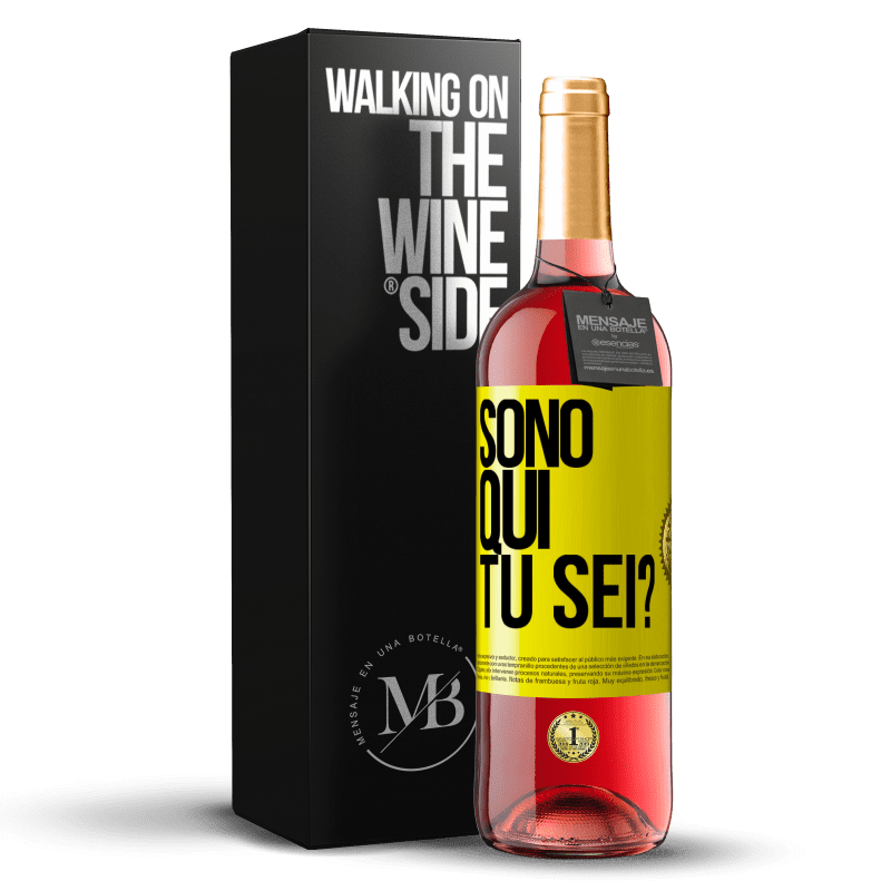 29,95 € Spedizione Gratuita | Vino rosato Edizione ROSÉ Sono qui. Tu sei? Etichetta Gialla. Etichetta personalizzabile Vino giovane Raccogliere 2023 Tempranillo