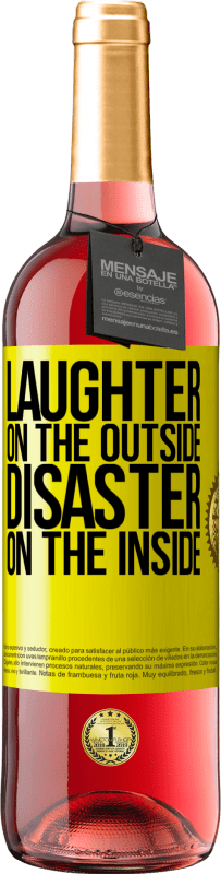 Free Shipping | Rosé Wine ROSÉ Edition Laughter on the outside, disaster on the inside Yellow Label. Customizable label Young wine Harvest 2023 Tempranillo