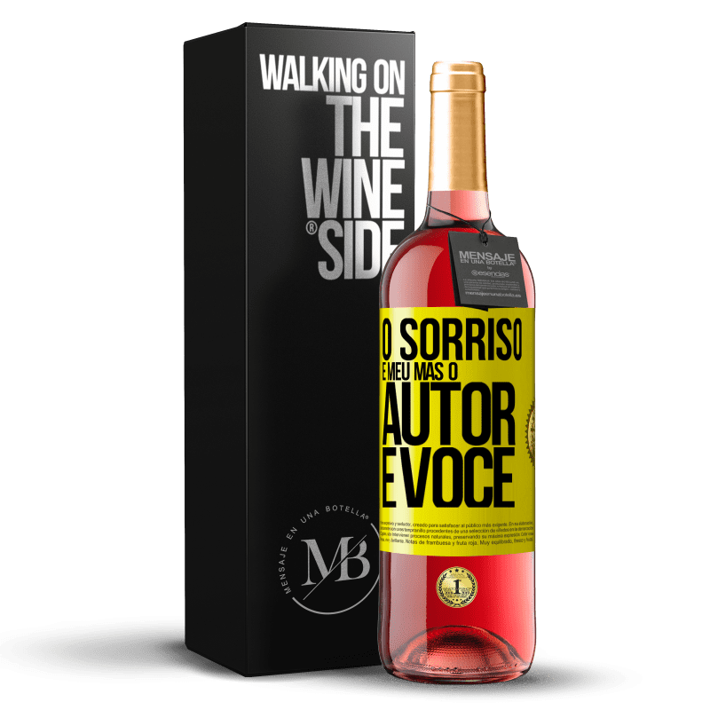 29,95 € Envio grátis | Vinho rosé Edição ROSÉ O sorriso é meu, mas o autor é você Etiqueta Amarela. Etiqueta personalizável Vinho jovem Colheita 2023 Tempranillo