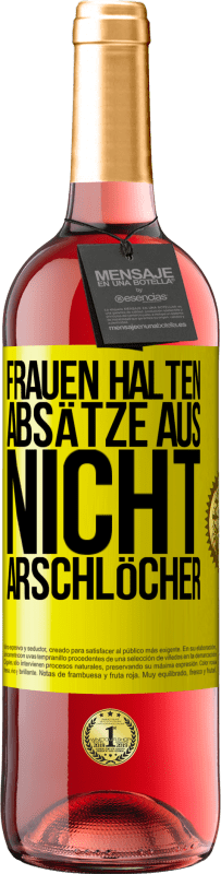 Kostenloser Versand | Roséwein ROSÉ Ausgabe Frauen halten Absätze aus, nicht Arschlöcher Gelbes Etikett. Anpassbares Etikett Junger Wein Ernte 2023 Tempranillo