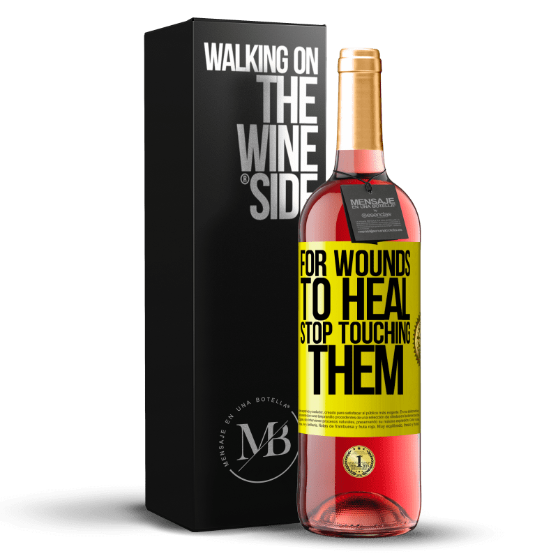 29,95 € Free Shipping | Rosé Wine ROSÉ Edition For wounds to heal, stop touching them Yellow Label. Customizable label Young wine Harvest 2023 Tempranillo