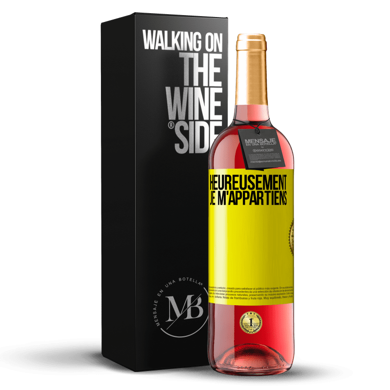 29,95 € Envoi gratuit | Vin rosé Édition ROSÉ Heureusement, je m'appartiens Étiquette Jaune. Étiquette personnalisable Vin jeune Récolte 2023 Tempranillo