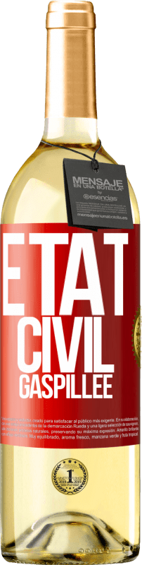 29,95 € Envoi gratuit | Vin blanc Édition WHITE État civil: gaspillée Étiquette Rouge. Étiquette personnalisable Vin jeune Récolte 2024 Verdejo