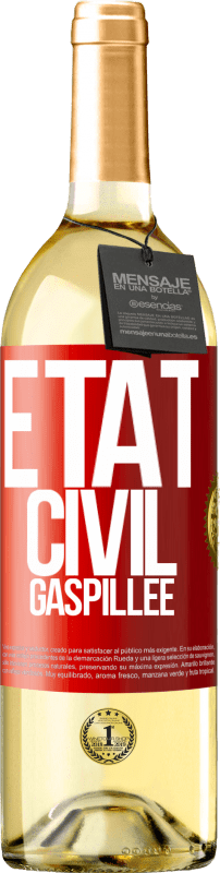 29,95 € | Vin blanc Édition WHITE État civil: gaspillée Étiquette Rouge. Étiquette personnalisable Vin jeune Récolte 2025 Verdejo