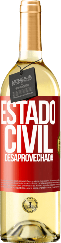 29,95 € | Vino Blanco Edición WHITE Estado civil: desaprovechada Etiqueta Roja. Etiqueta personalizable Vino joven Cosecha 2023 Verdejo