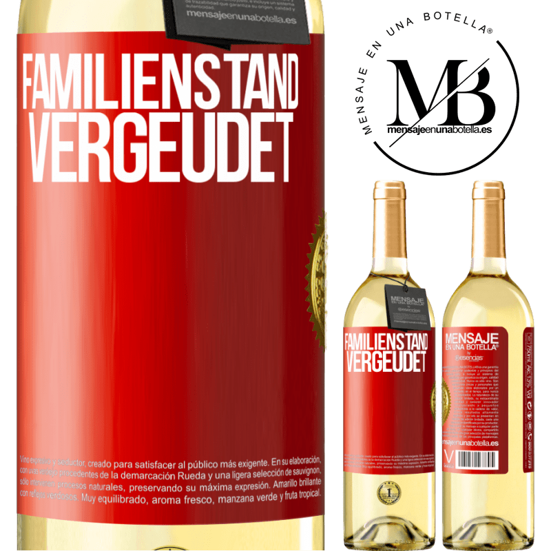 29,95 € Kostenloser Versand | Weißwein WHITE Ausgabe Familienstand: vergeudet Rote Markierung. Anpassbares Etikett Junger Wein Ernte 2023 Verdejo