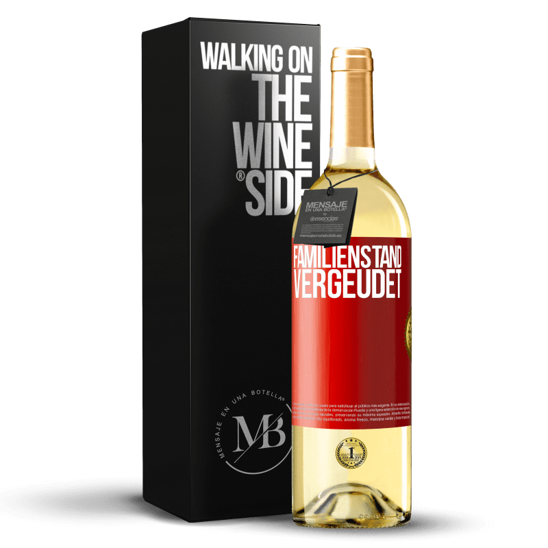 29,95 € Kostenloser Versand | Weißwein WHITE Ausgabe Familienstand: vergeudet Rote Markierung. Anpassbares Etikett Junger Wein Ernte 2023 Verdejo