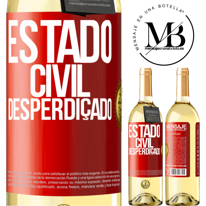 29,95 € Envio grátis | Vinho branco Edição WHITE Estado civil: desperdiçado Etiqueta Vermelha. Etiqueta personalizável Vinho jovem Colheita 2023 Verdejo