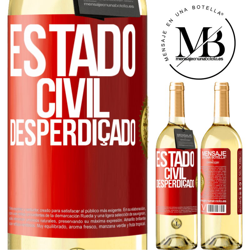 29,95 € Envio grátis | Vinho branco Edição WHITE Estado civil: desperdiçado Etiqueta Vermelha. Etiqueta personalizável Vinho jovem Colheita 2025 Verdejo