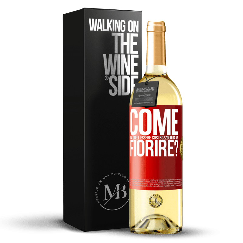 29,95 € Spedizione Gratuita | Vino bianco Edizione WHITE come mai quell'essere così bozzolo da non fiorire? Etichetta Rossa. Etichetta personalizzabile Vino giovane Raccogliere 2024 Verdejo