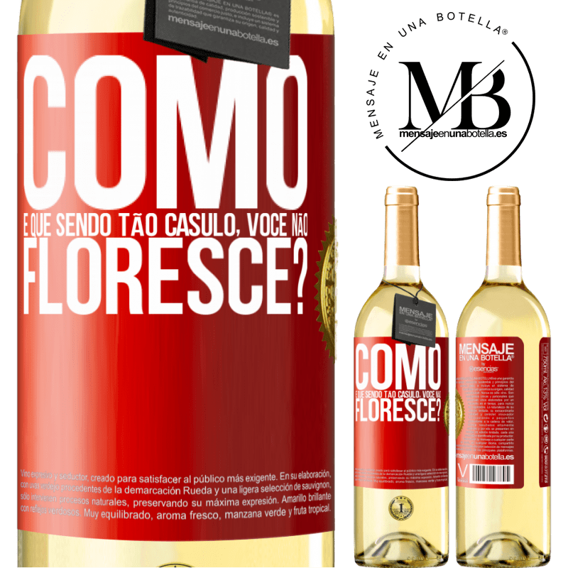 29,95 € Envio grátis | Vinho branco Edição WHITE como é que, sendo tão casulo, você não floresce? Etiqueta Vermelha. Etiqueta personalizável Vinho jovem Colheita 2024 Verdejo