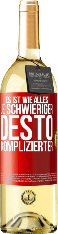 29,95 € | Weißwein WHITE Ausgabe Es ist wie alles, je schwieriger, desto komplizierter Rote Markierung. Anpassbares Etikett Junger Wein Ernte 2024 Verdejo