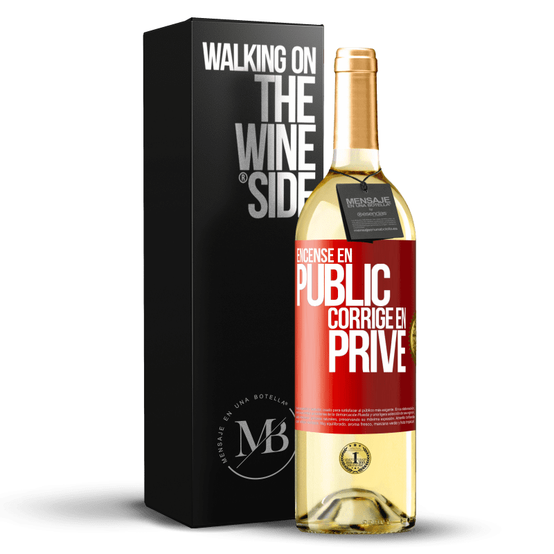 29,95 € Envoi gratuit | Vin blanc Édition WHITE Encense en public, corrige en privé Étiquette Rouge. Étiquette personnalisable Vin jeune Récolte 2022 Verdejo