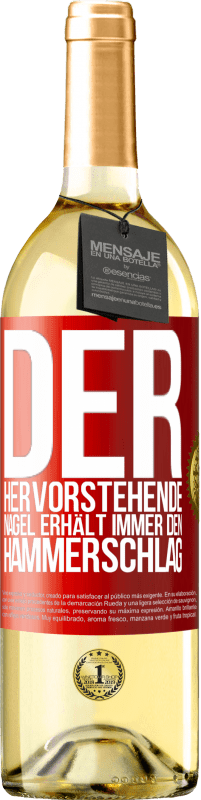 29,95 € Kostenloser Versand | Weißwein WHITE Ausgabe Der hervorstehende Nagel erhält immer den Hammerschlag Rote Markierung. Anpassbares Etikett Junger Wein Ernte 2023 Verdejo
