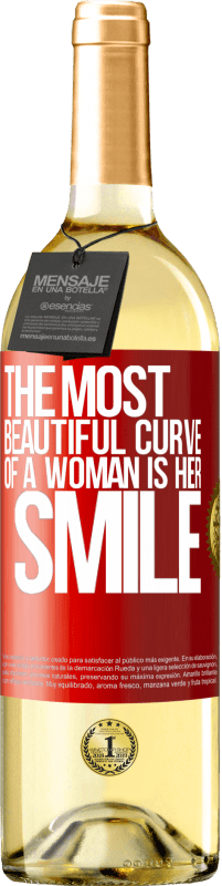 29,95 € | Белое вино Издание WHITE Самая красивая кривая женщины - это ее улыбка Красная метка. Настраиваемая этикетка Молодое вино Урожай 2023 Verdejo