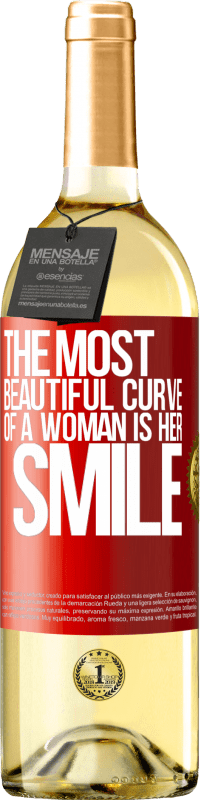 29,95 € Free Shipping | White Wine WHITE Edition The most beautiful curve of a woman is her smile Red Label. Customizable label Young wine Harvest 2024 Verdejo