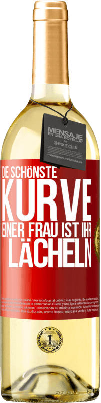 29,95 € | Weißwein WHITE Ausgabe Die schönste Kurve einer Frau ist ihr Lächeln Rote Markierung. Anpassbares Etikett Junger Wein Ernte 2025 Verdejo