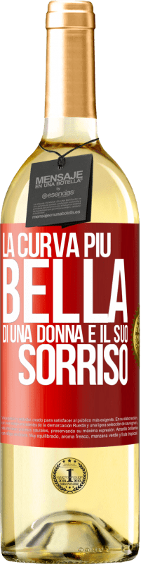 29,95 € | Vino bianco Edizione WHITE La curva più bella di una donna è il suo sorriso Etichetta Rossa. Etichetta personalizzabile Vino giovane Raccogliere 2024 Verdejo