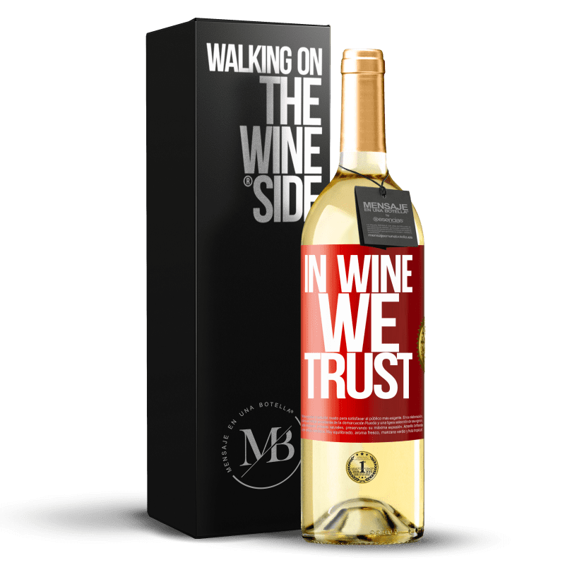 29,95 € Envío gratis | Vino Blanco Edición WHITE in wine we trust Etiqueta Roja. Etiqueta personalizable Vino joven Cosecha 2025 Verdejo