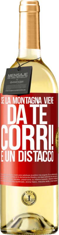 29,95 € Spedizione Gratuita | Vino bianco Edizione WHITE Se la montagna viene da te ... Corri! È un distacco Etichetta Rossa. Etichetta personalizzabile Vino giovane Raccogliere 2025 Verdejo