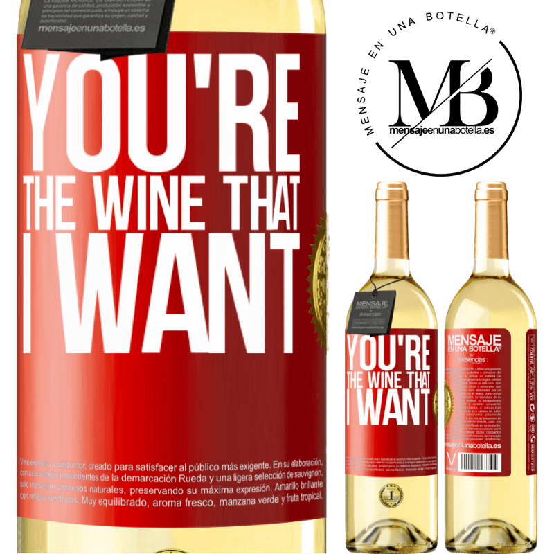29,95 € Envoi gratuit | Vin blanc Édition WHITE You're the wine that I want Étiquette Rouge. Étiquette personnalisable Vin jeune Récolte 2024 Verdejo