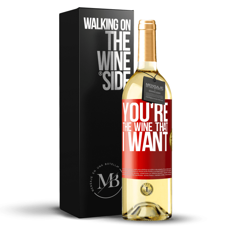 29,95 € Envio grátis | Vinho branco Edição WHITE You're the wine that I want Etiqueta Vermelha. Etiqueta personalizável Vinho jovem Colheita 2024 Verdejo