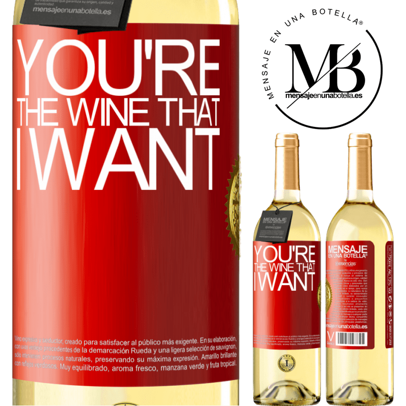29,95 € 免费送货 | 白葡萄酒 WHITE版 You're the wine that I want 红色标签. 可自定义的标签 青年酒 收成 2024 Verdejo