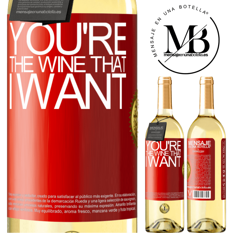 29,95 € Бесплатная доставка | Белое вино Издание WHITE You're the wine that I want Красная метка. Настраиваемая этикетка Молодое вино Урожай 2024 Verdejo