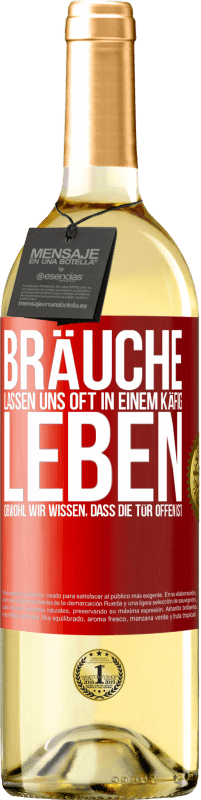 29,95 € | Weißwein WHITE Ausgabe Bräuche lassen uns oft in einem Käfig leben, obwohl wir wissen, dass die Tür offen ist Rote Markierung. Anpassbares Etikett Junger Wein Ernte 2024 Verdejo