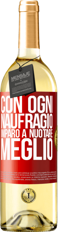 29,95 € | Vino bianco Edizione WHITE Con ogni naufragio imparo a nuotare meglio Etichetta Rossa. Etichetta personalizzabile Vino giovane Raccogliere 2024 Verdejo