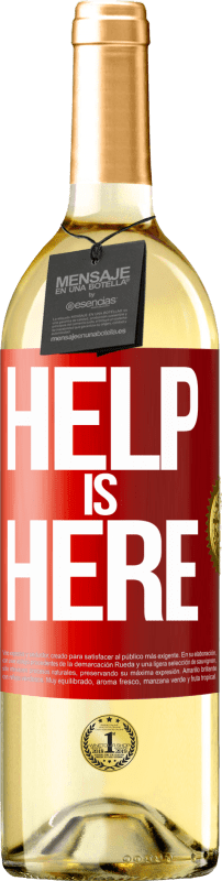 29,95 € | Vino Blanco Edición WHITE Help is Here Etiqueta Roja. Etiqueta personalizable Vino joven Cosecha 2024 Verdejo