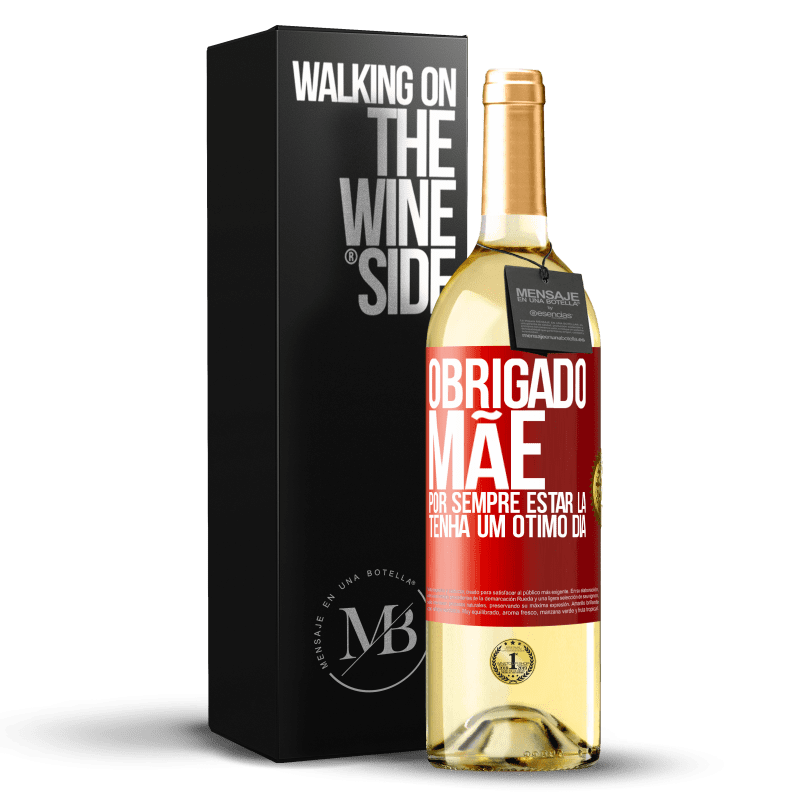 29,95 € Envio grátis | Vinho branco Edição WHITE Obrigado mãe, por sempre estar lá. Tenha um ótimo dia Etiqueta Vermelha. Etiqueta personalizável Vinho jovem Colheita 2024 Verdejo