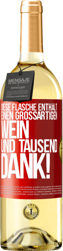 29,95 € | Weißwein WHITE Ausgabe Diese Flasche enthält einen großartigen Wein und tausend DANK! Rote Markierung. Anpassbares Etikett Junger Wein Ernte 2024 Verdejo