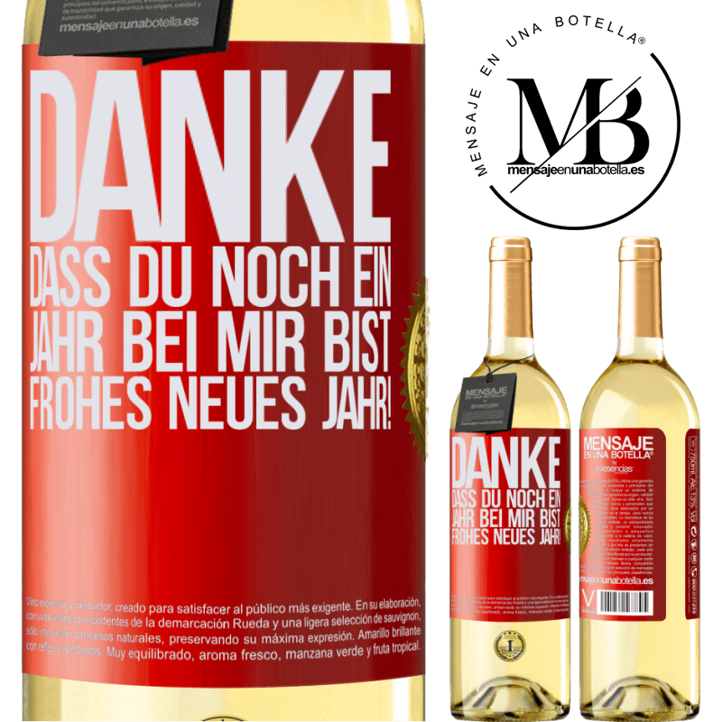 29,95 € Kostenloser Versand | Weißwein WHITE Ausgabe Danke, dass du noch ein Jahr an meiner Seite bist. Frohes neues Jahr! Rote Markierung. Anpassbares Etikett Junger Wein Ernte 2024 Verdejo