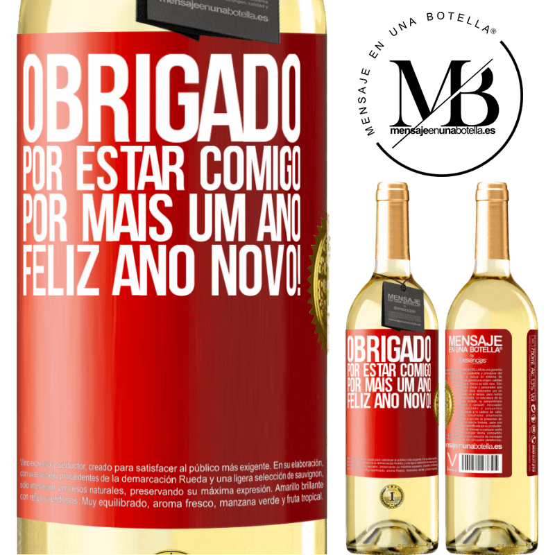 29,95 € Envio grátis | Vinho branco Edição WHITE Obrigado por estar comigo por mais um ano. Feliz Ano Novo! Etiqueta Vermelha. Etiqueta personalizável Vinho jovem Colheita 2024 Verdejo