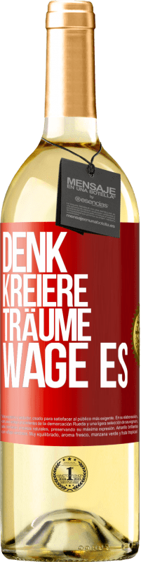 29,95 € | Weißwein WHITE Ausgabe Denk. Kreiere. Träume. Wage es Rote Markierung. Anpassbares Etikett Junger Wein Ernte 2023 Verdejo