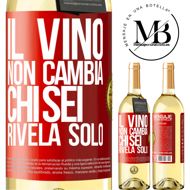 29,95 € Spedizione Gratuita | Vino bianco Edizione WHITE Il vino non cambia chi sei. Rivela solo Etichetta Rossa. Etichetta personalizzabile Vino giovane Raccogliere 2023 Verdejo