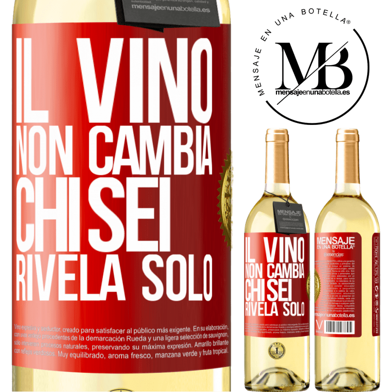 29,95 € Spedizione Gratuita | Vino bianco Edizione WHITE Il vino non cambia chi sei. Rivela solo Etichetta Rossa. Etichetta personalizzabile Vino giovane Raccogliere 2025 Verdejo
