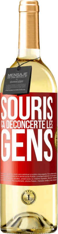 29,95 € Envoi gratuit | Vin blanc Édition WHITE Souris, ça déconcerte les gens Étiquette Rouge. Étiquette personnalisable Vin jeune Récolte 2025 Verdejo