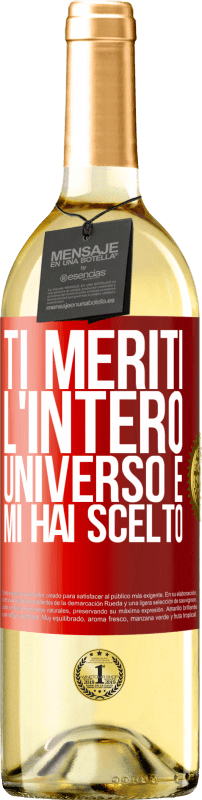 29,95 € | Vino bianco Edizione WHITE Ti meriti l'intero universo e mi hai scelto Etichetta Rossa. Etichetta personalizzabile Vino giovane Raccogliere 2024 Verdejo