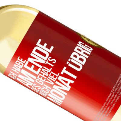 Einzigartige und Persönliche Ausdrücke. «Ich habe am Ende des Gehalts noch viel Monat übrig» WHITE Ausgabe