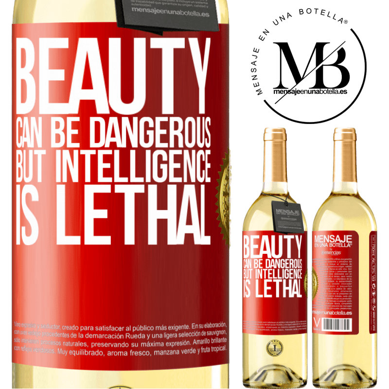 29,95 € Free Shipping | White Wine WHITE Edition Beauty can be dangerous, but intelligence is lethal Red Label. Customizable label Young wine Harvest 2024 Verdejo